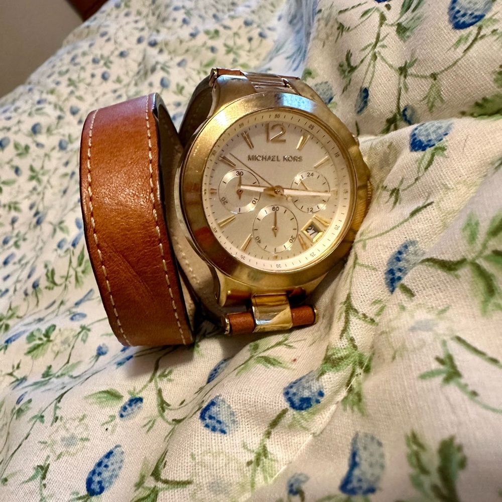 Michael Kors Peyton Chronograph Watch with Leather Strap
